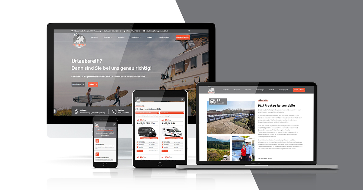 Freytag Reisemobile - Mockup - NEUE WEBSEITE